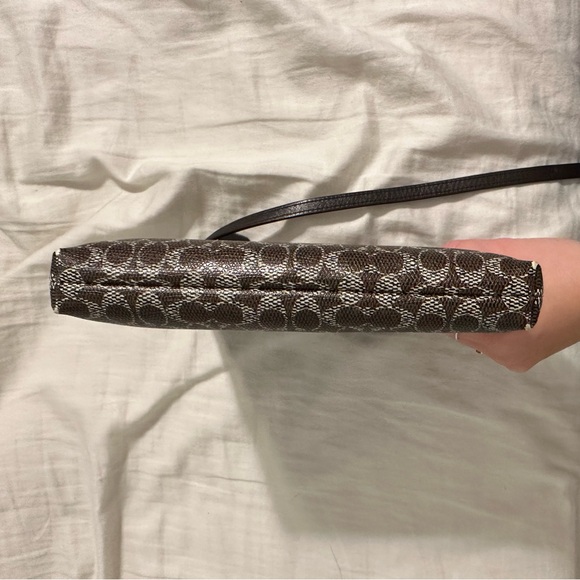 Coach Signature NS Brown Coated Canvas Swingpack Crossbody Bag - Picture 3 of 10